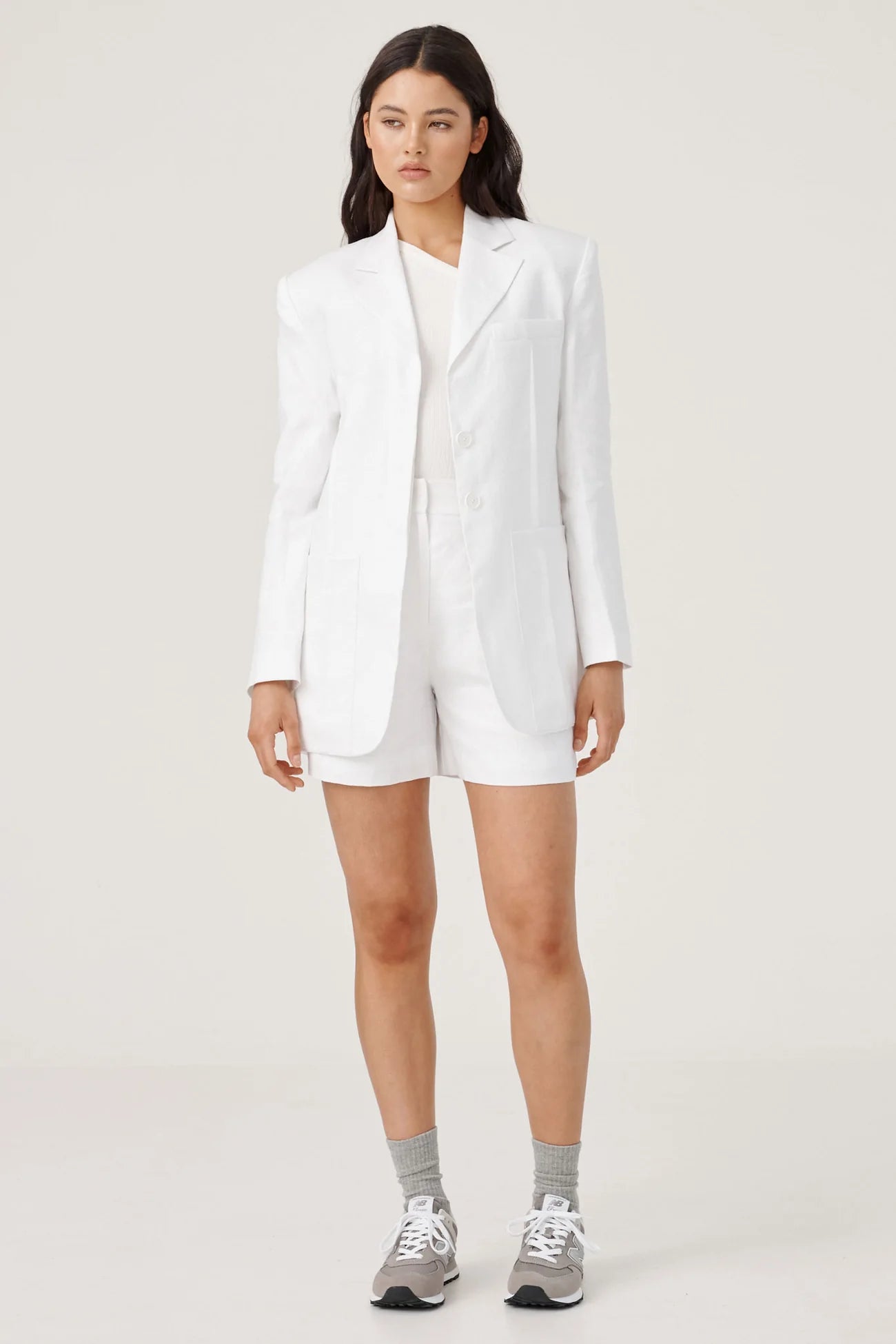 Elysian Collective Raef The Label Eliana Linen Blazer Ivory