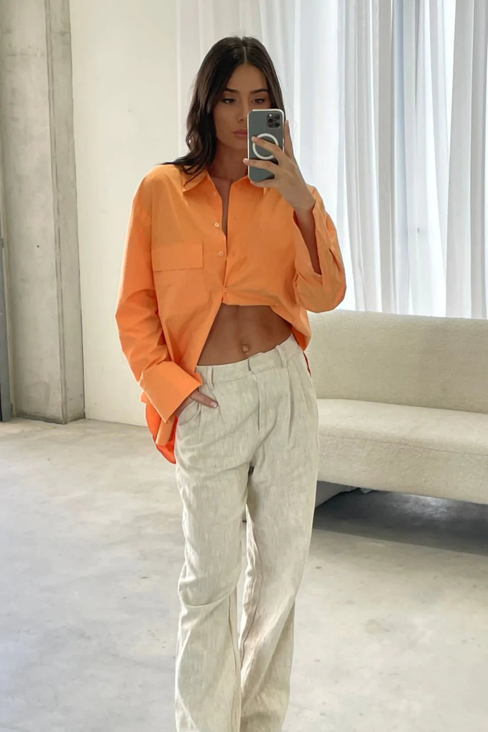 Elysian Collective Raef The Label Scarlett Shirt Orange 