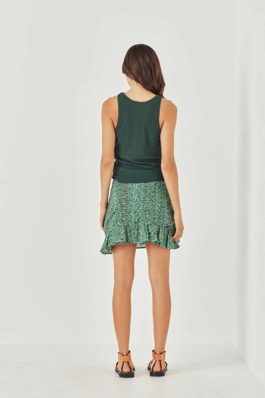 Elysian Collective Remain Charlotte Skirt Hunter Green Paisley