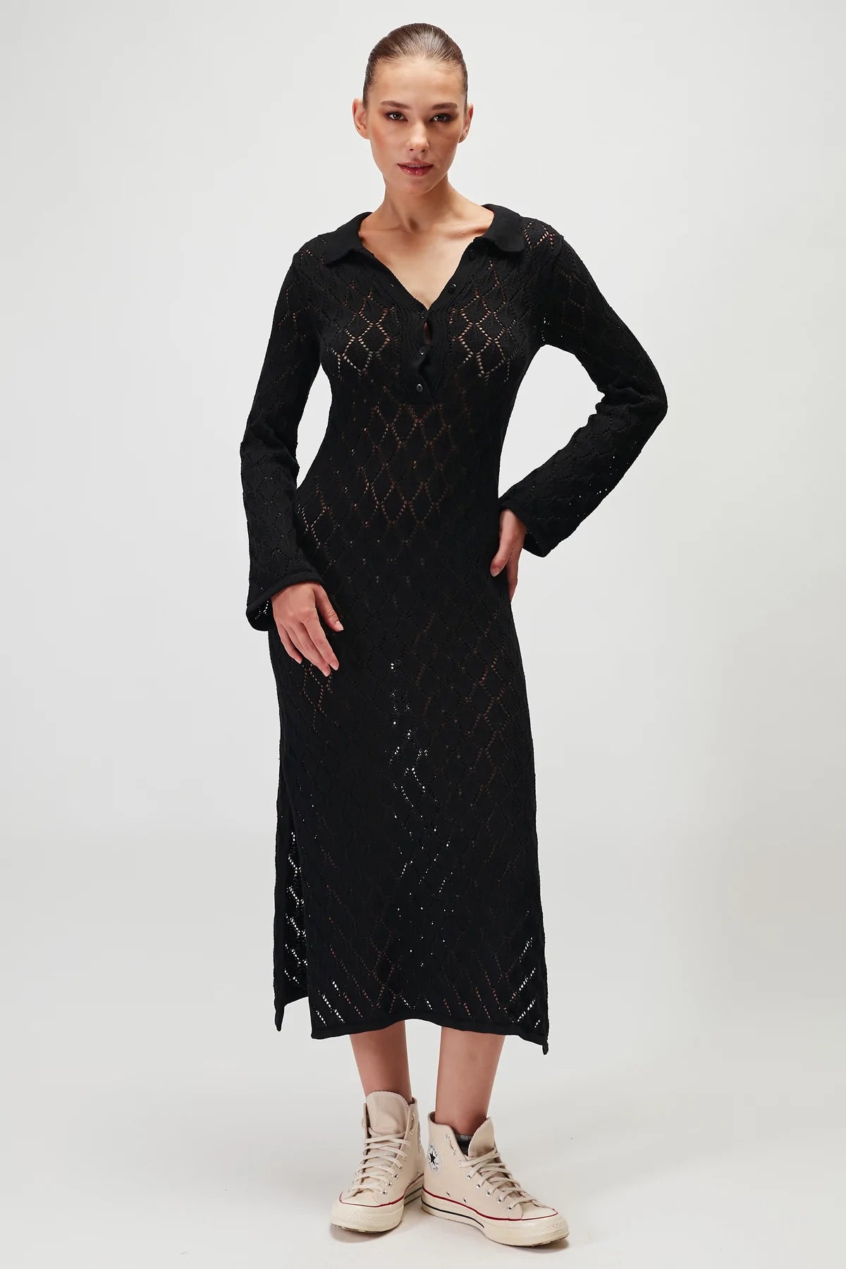 Elysian Collective Rue Stiic Alicia Maxi Knit Dress Black