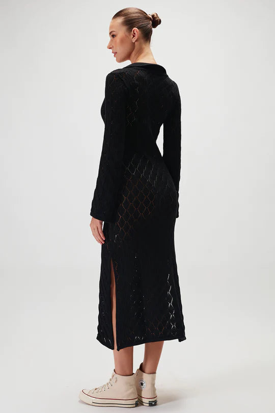 Elysian Collective Rue Stiic Alicia Maxi Knit Dress Black