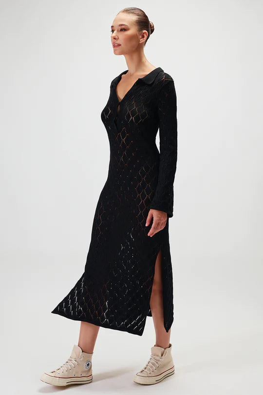 Elysian Collective Rue Stiic Alicia Maxi Knit Dress Black