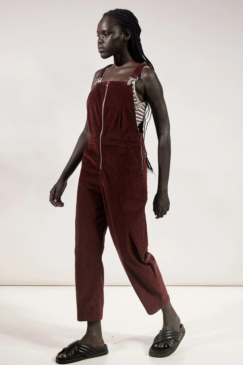 Elysian Collective Rue Stiic Jayda Overall Maroon Red