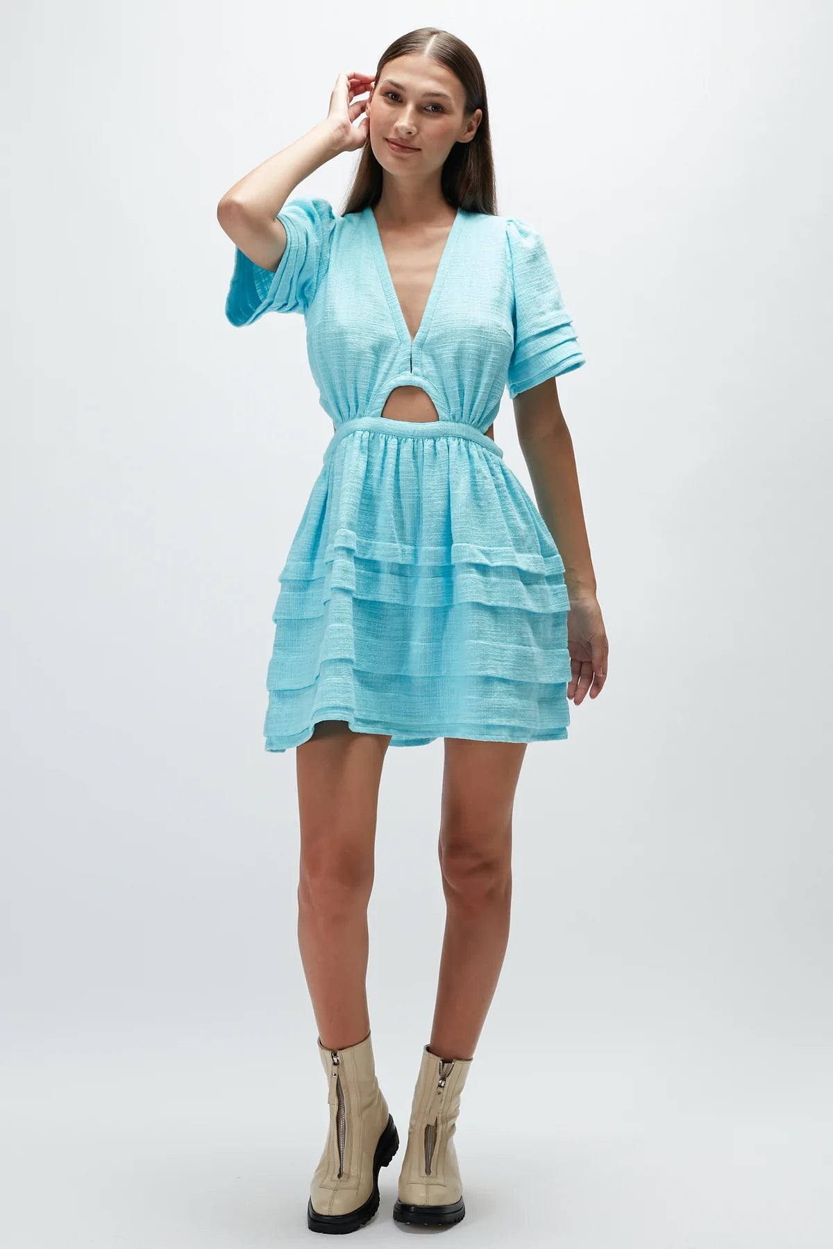 Elysian Collective Rue Stiic Julie Mini Dress Aqua