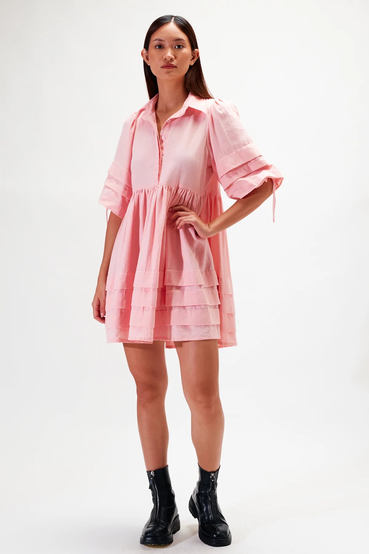 Elysian Collective Rue Stiic Lila Mini Dress Blush Rose