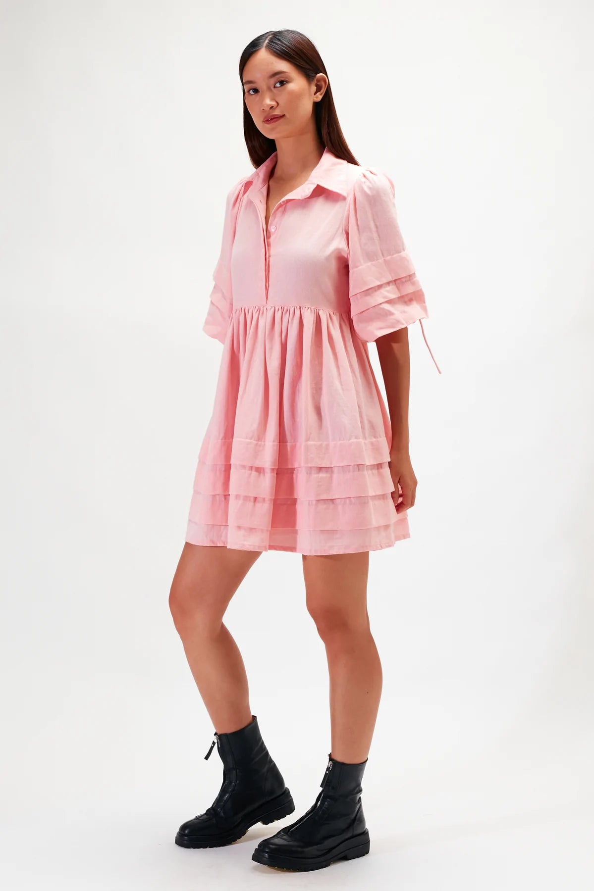 Elysian Collective Rue Stiic Lila Mini Dress Blush Rose