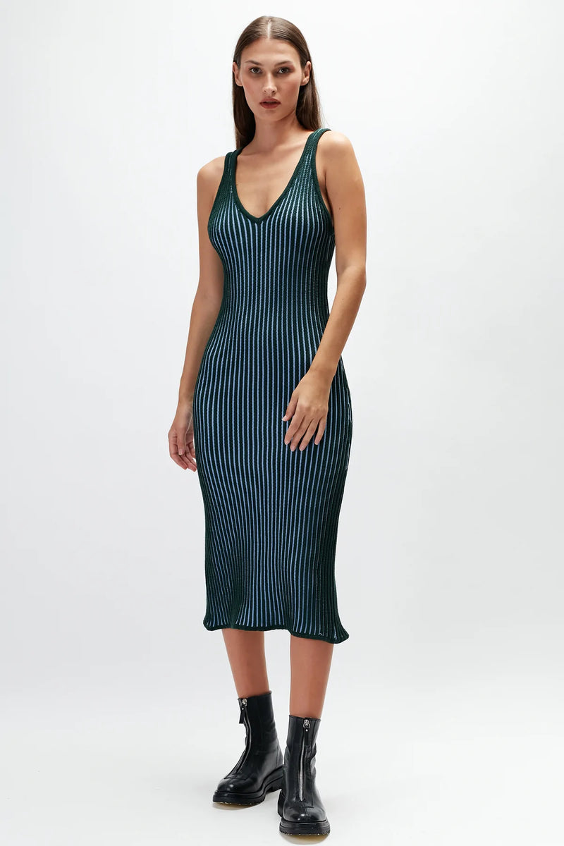 Elysian Collective Rue Stiic Molly Knit Dress Teal Sky Blue