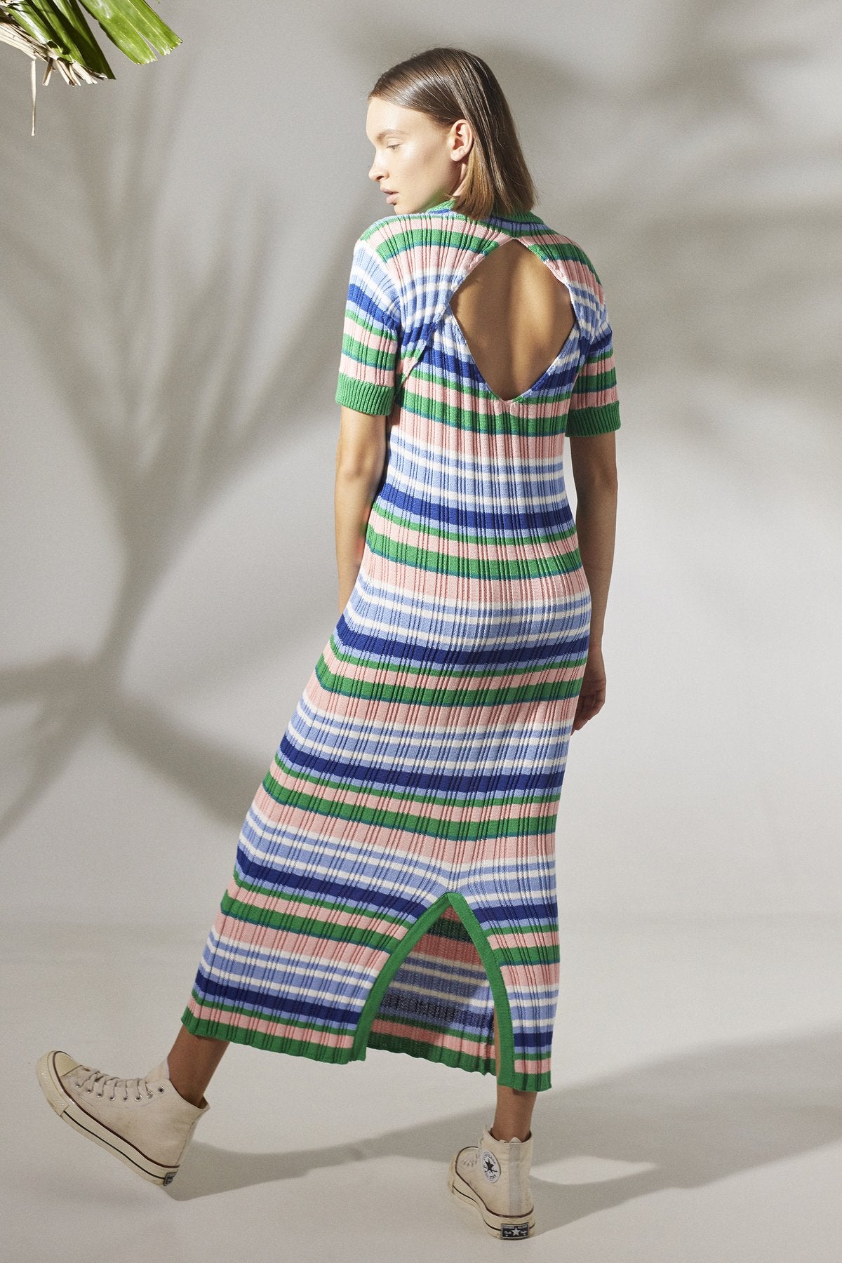 RUE STIIC - Wren Maxi Knit Dress (Retro Stripe Orchid Pink)