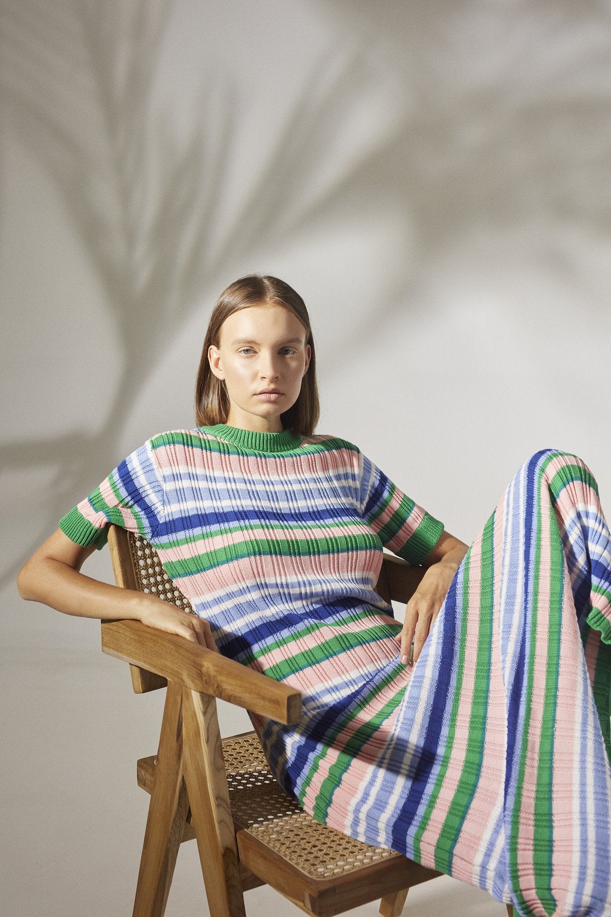 RUE STIIC - Wren Maxi Knit Dress (Retro Stripe Orchid Pink)