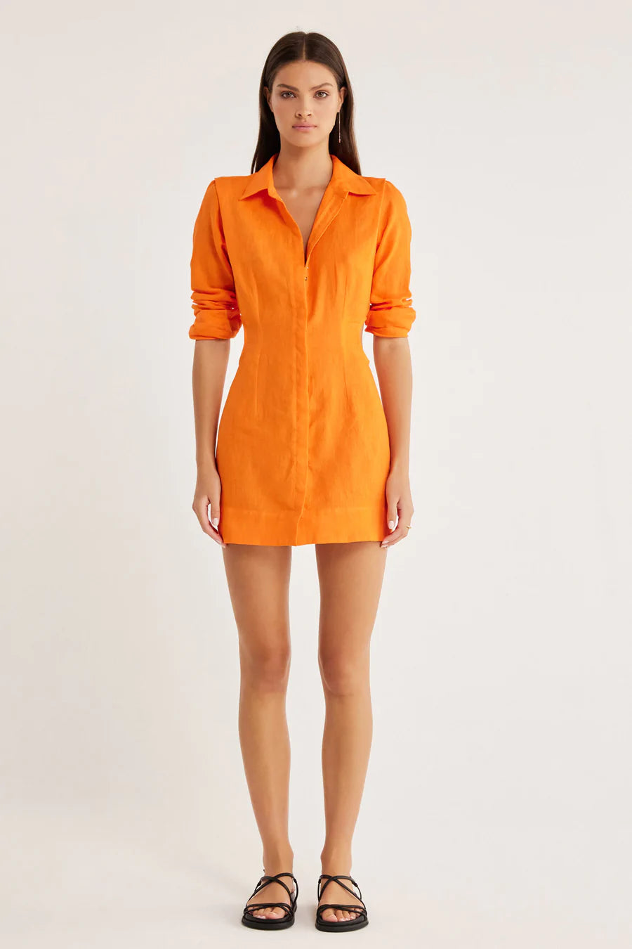 Elysian Collective Rumer Enigma Shirt Dress Orange