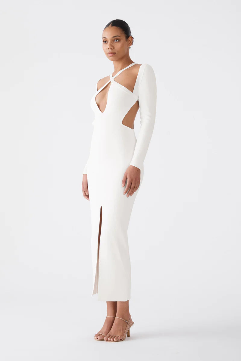 Elysian Collective San Sloane Amalia Knit Dress Ivory 