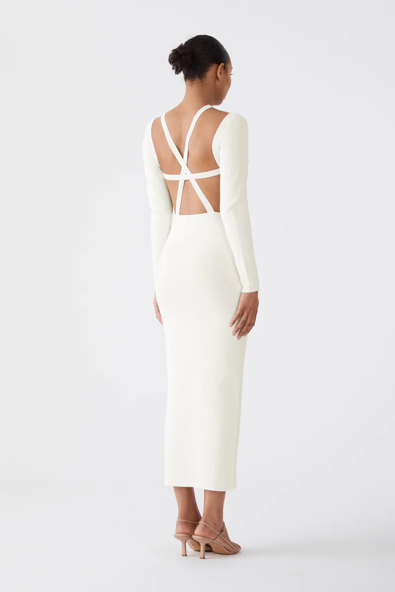 Elysian Collective San Sloane Amalia Knit Dress Ivory 