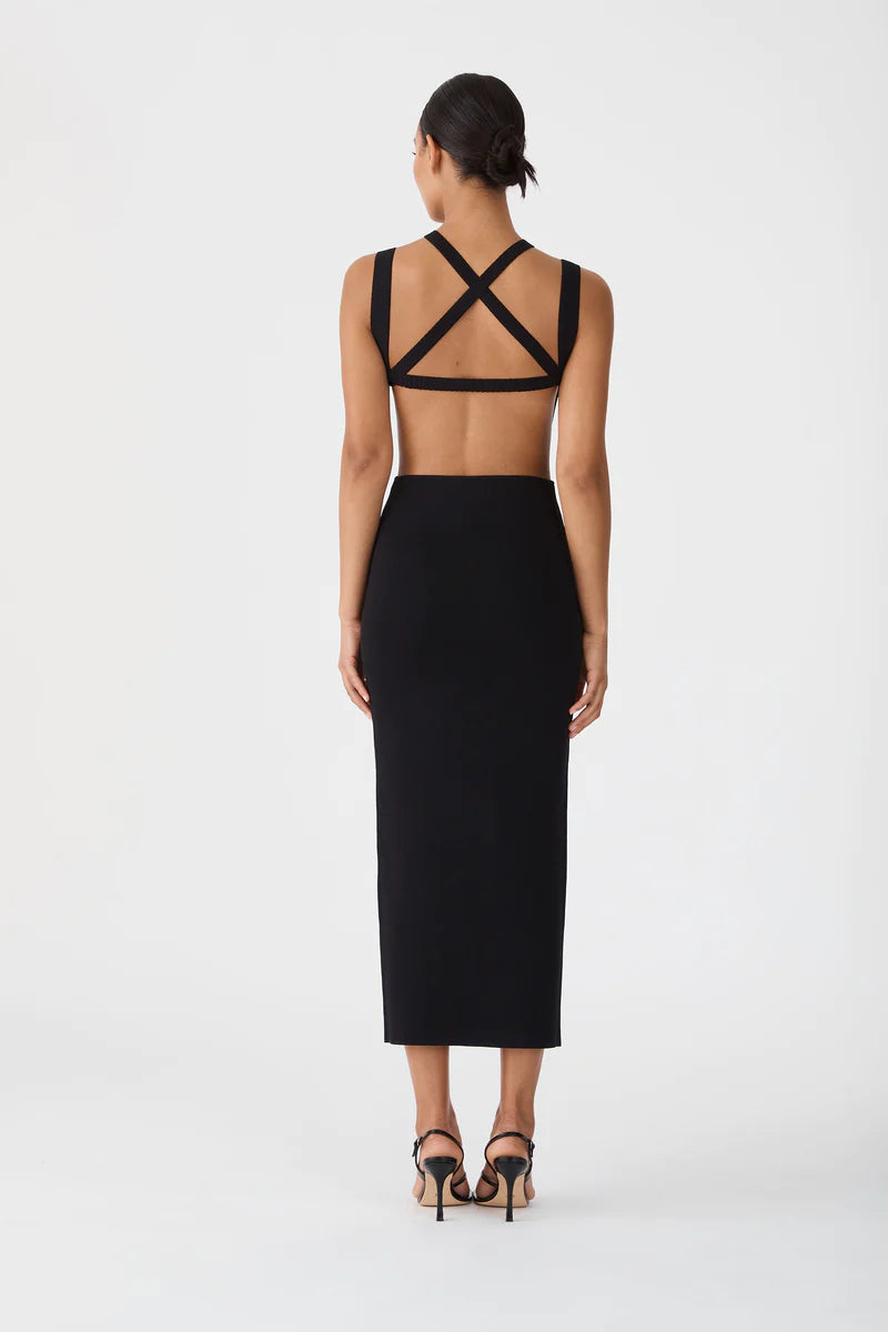 Elysian Collective San Sloane Celia Midi Dress Black