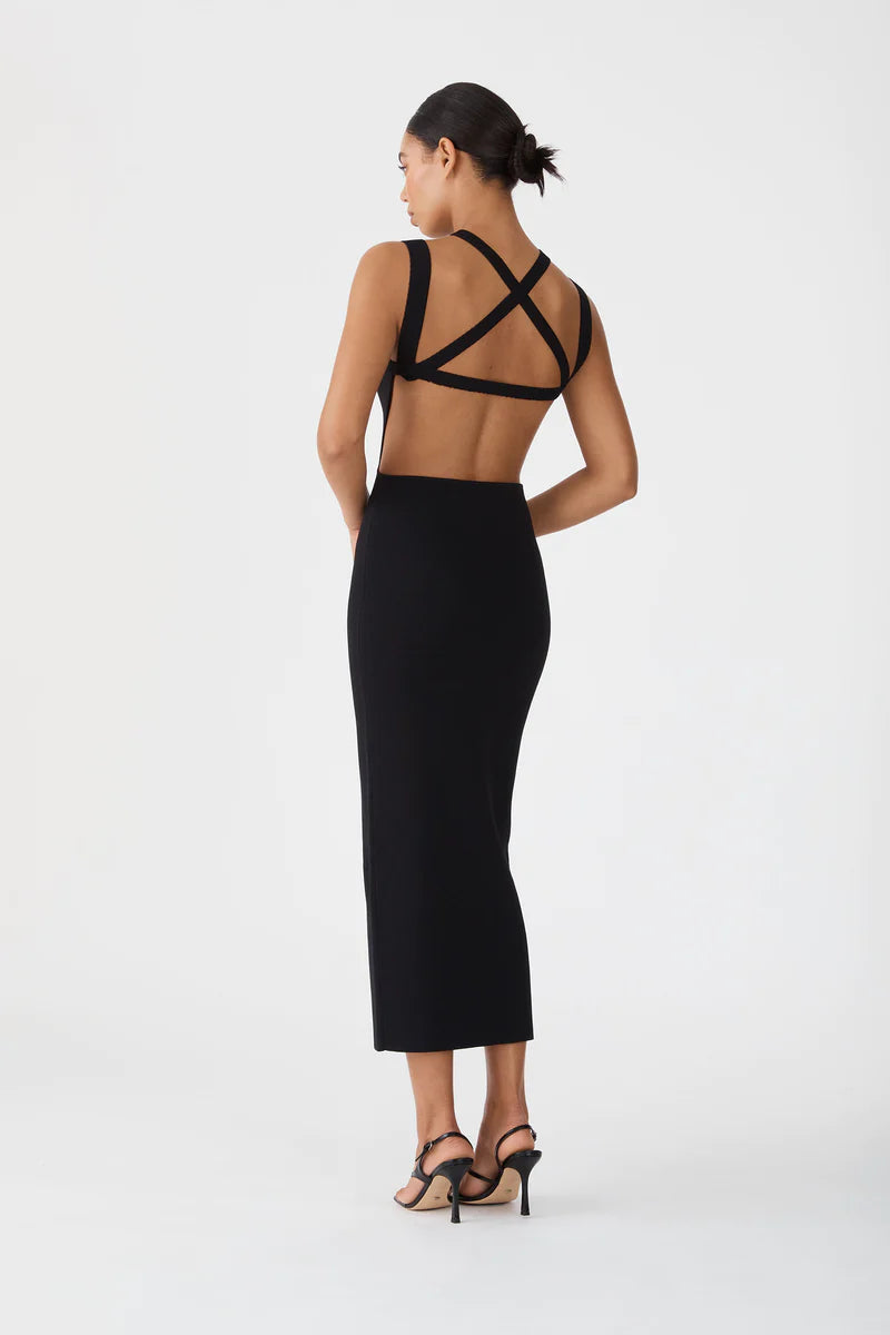 Elysian Collective San Sloane Celia Midi Dress Black