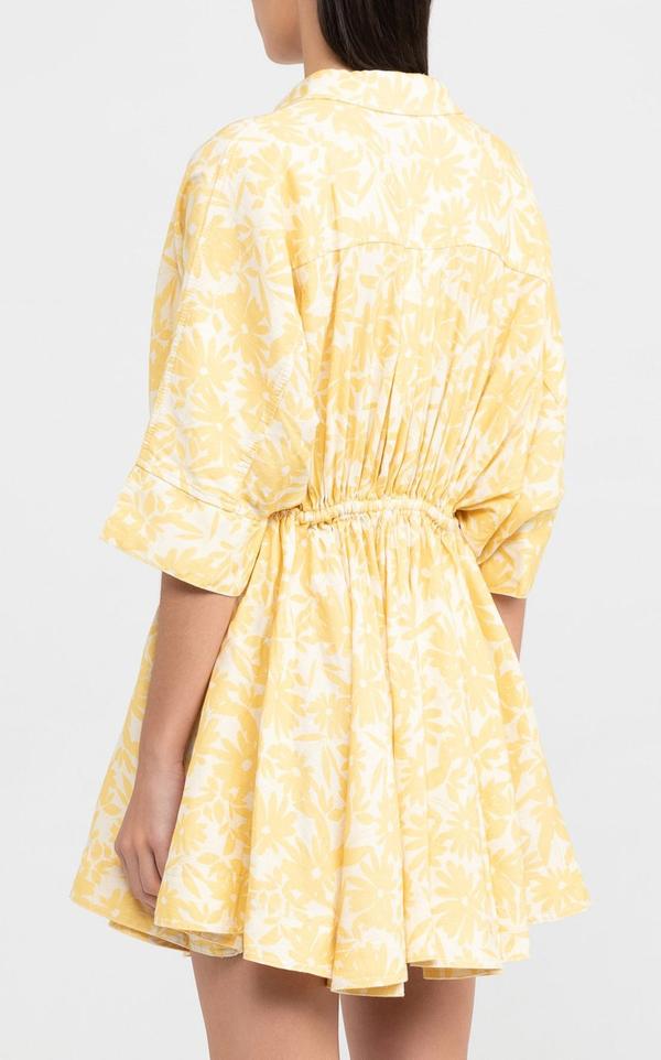 Elysian Collective Significant Other Dallas Dress Yellow and Apricot Daisy