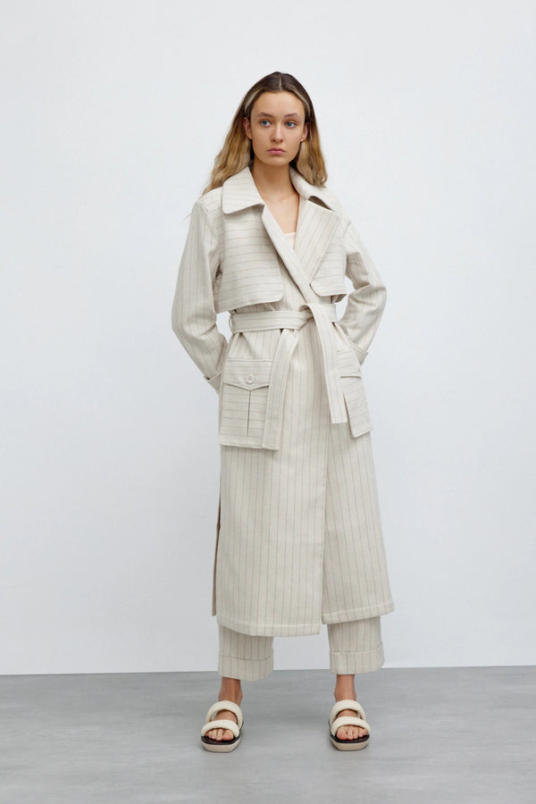 Elysian Collective Significant Other Emery Coat Natural Stripe