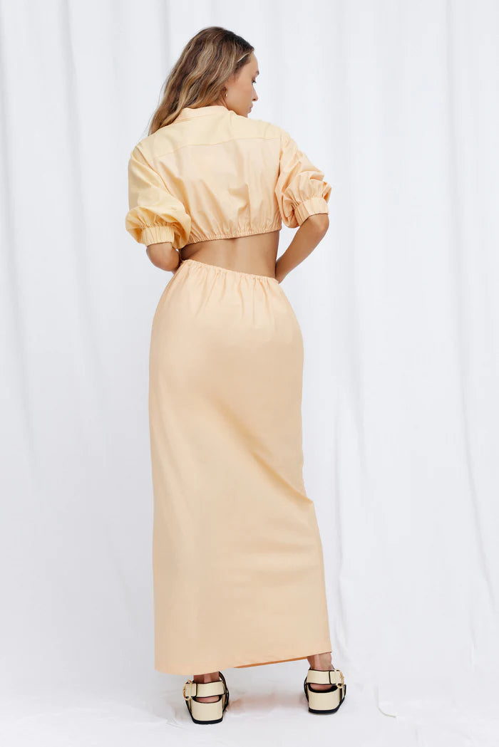 Elysian Collective Significant Other Kara Midi Dress Peach Mix