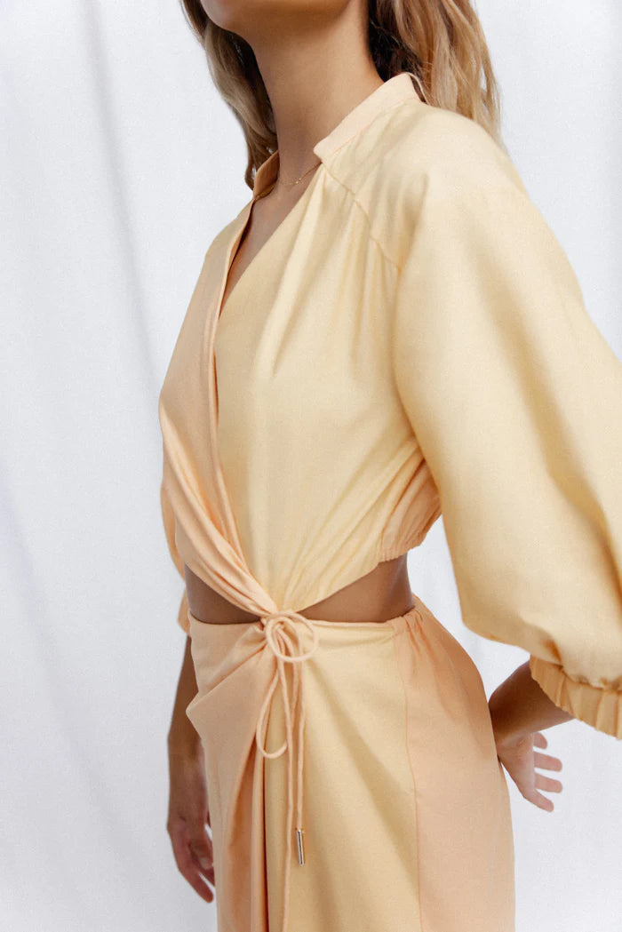 Elysian Collective Significant Other Kara Midi Dress Peach Mix