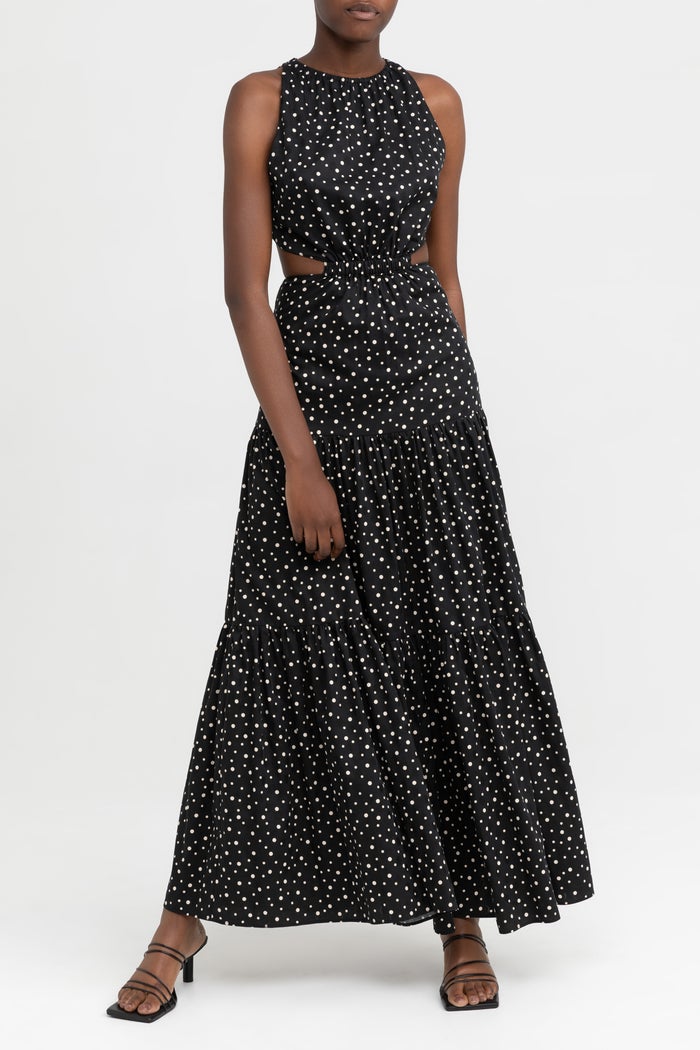 Elysian Collective Significant Other Poppy Dress Black and Cream Polka