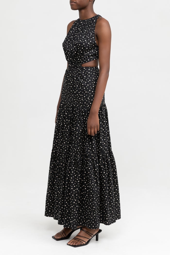 Elysian Collective Significant Other Poppy Dress Black and Cream Polka