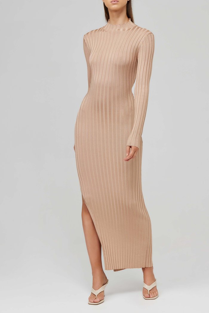 Elysian Collective Signficant Other Sylvia Knit Dress Champagne