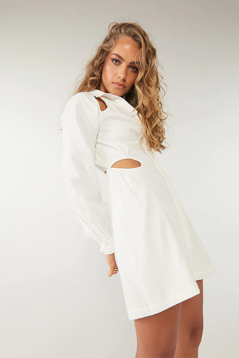 Elysian Collective Sovere Studio Glimpse Mini Shirt Dress Ivory