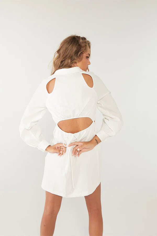 Elysian Collective Sovere Studio Glimpse Mini Shirt Dress Ivory