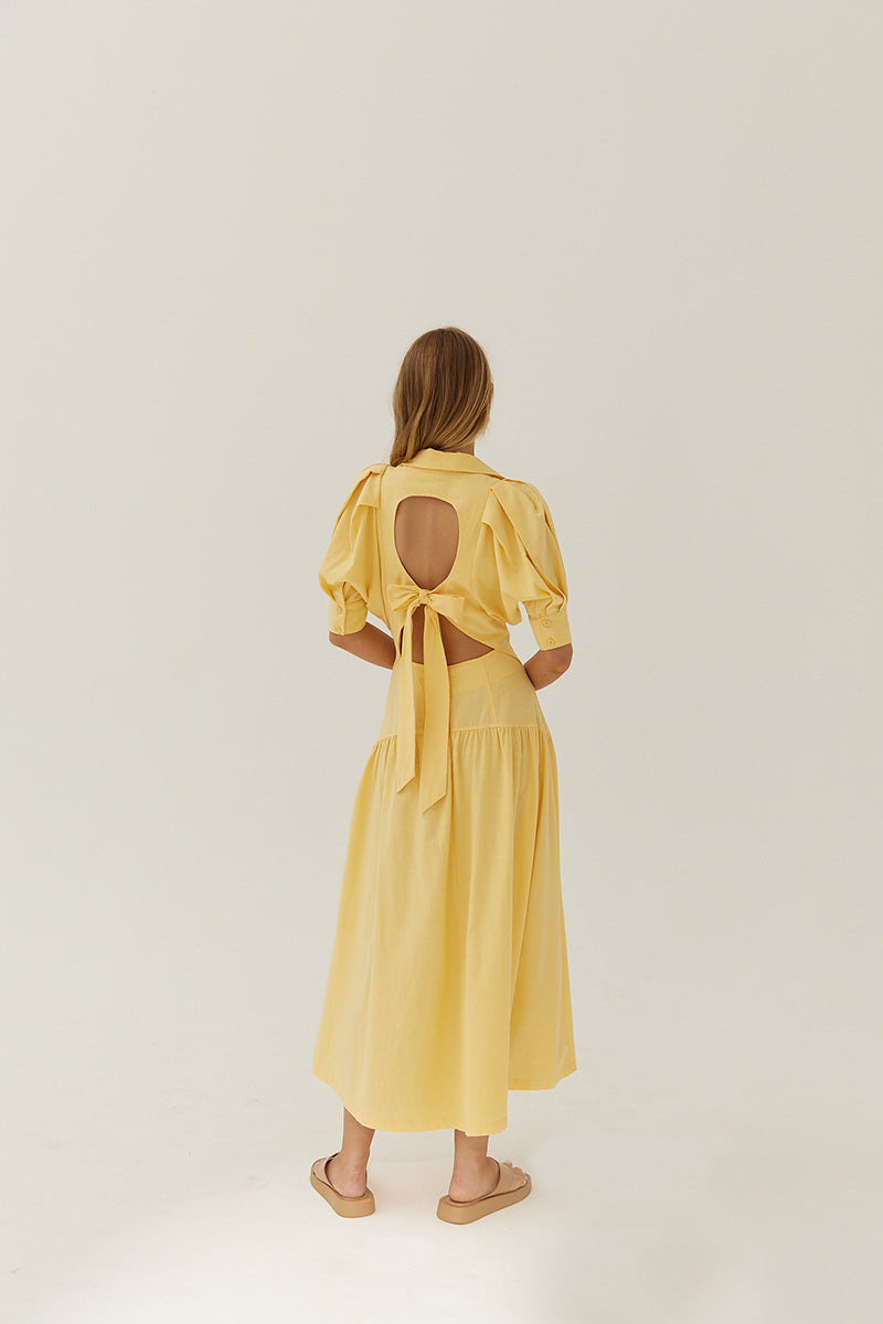 Elysian Collective Sovere Studio Hush Midi Shirt Dress Butter