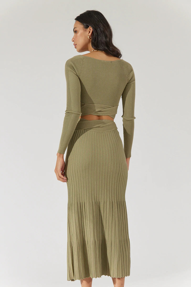 Elysian Collective Sovere Studio Inertia Midi Skirt Green Tea