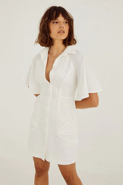 Elysian Collective Sovere Studio Outline Shirt Dress White
