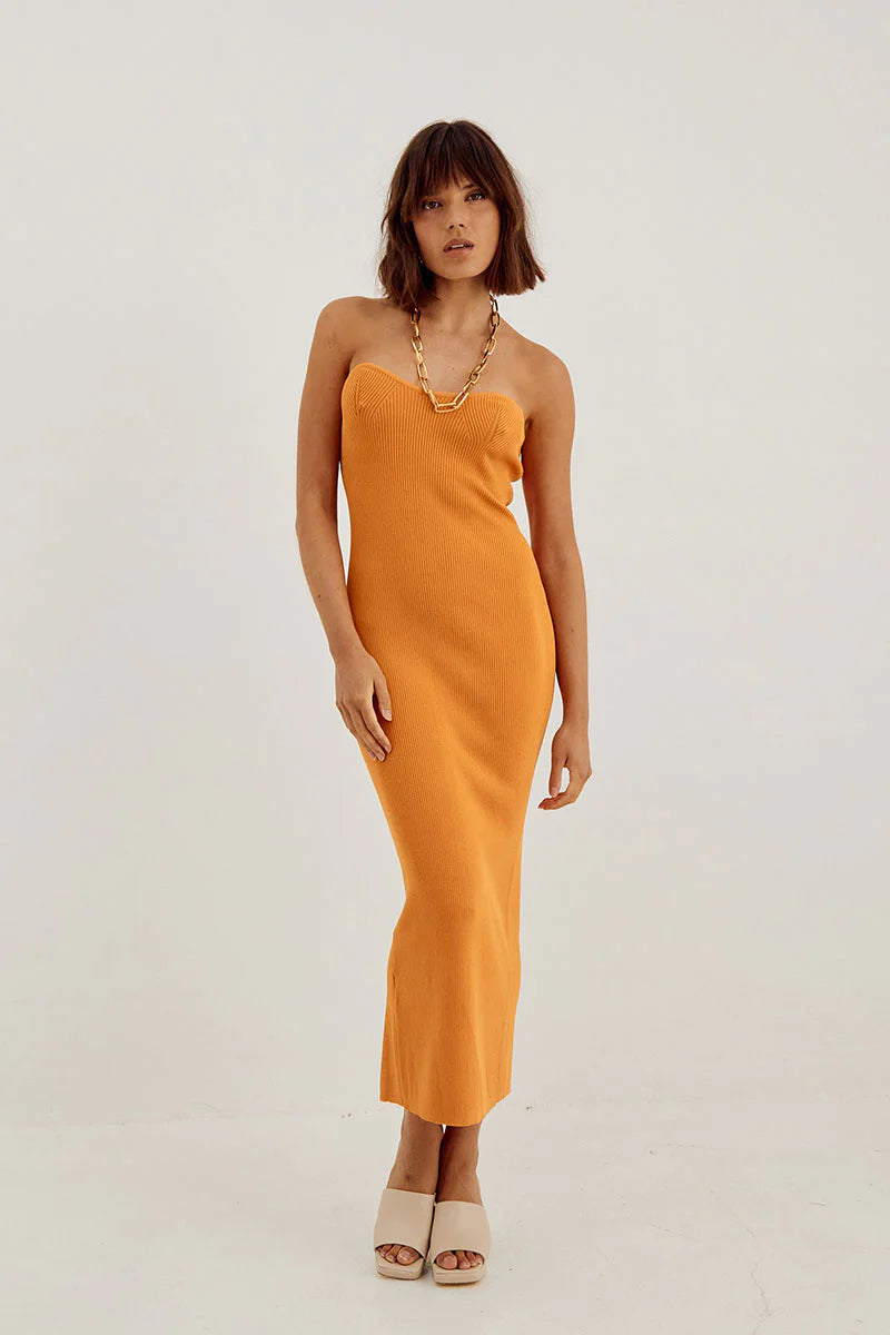 Elysian Collective Sovere Studio Pixie Knit Midi Dress Honeycomb