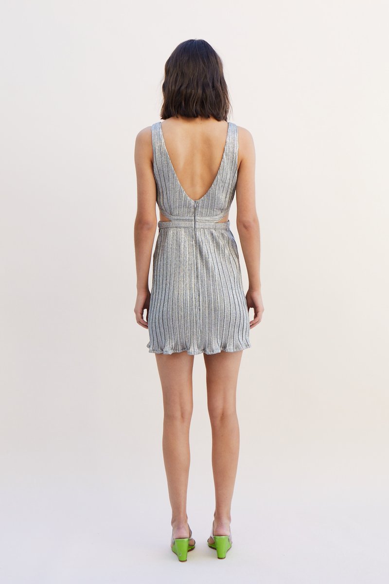 Elysian Collective Suboo Ana Sleeveless Mini Dress Silver 