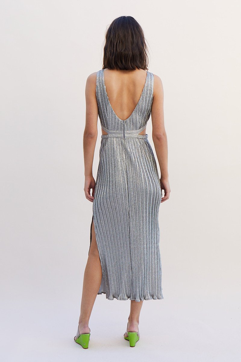 Elysian Collective Suboo Ana Sleevless Maxi Dress Silver