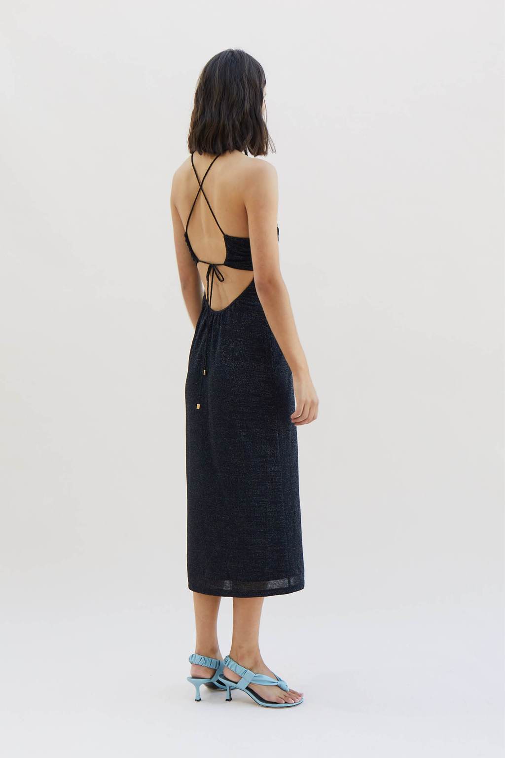 Elysian Collective Asha Splice Slip Dress Black 