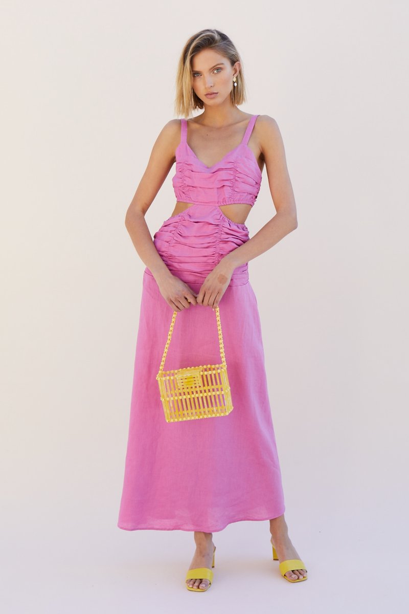 Elysian Collective Suboo Aster Cut out Maxi Dress Fuschia