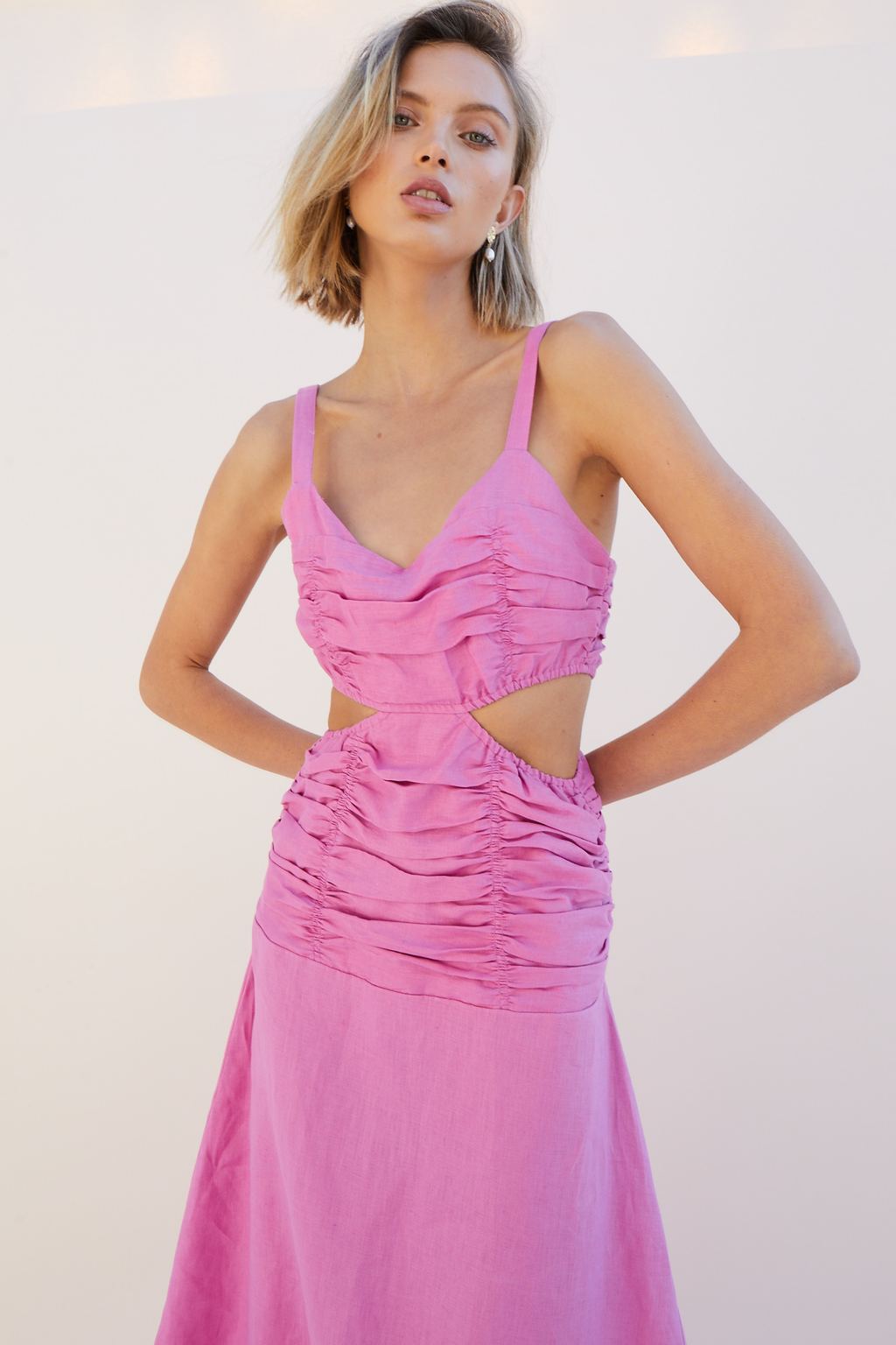 Elysian Collective Suboo Aster Cut out Maxi Dress Fuschia