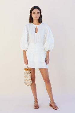 Elysian Collective Suboo Aster Sleeved Mini Dress White