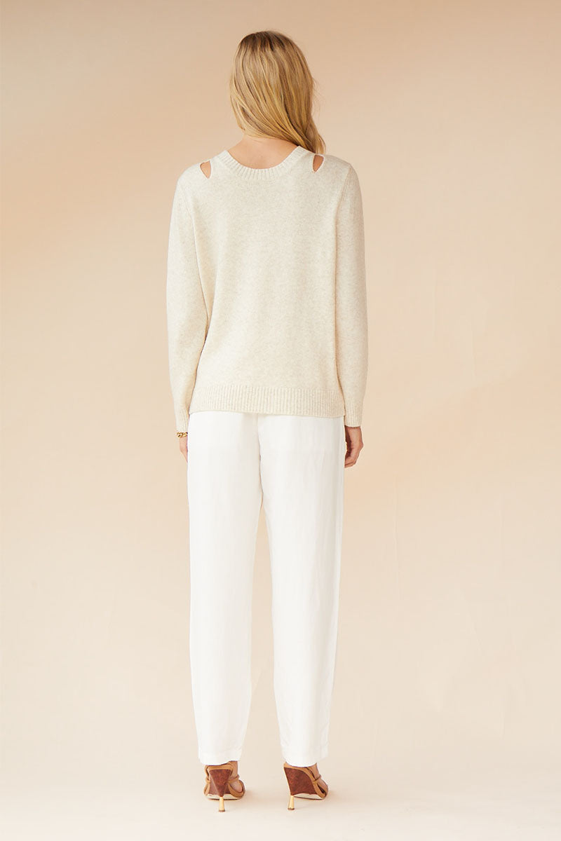 Elysian Collective Suboo Ella V Back Sweater Oatmeal