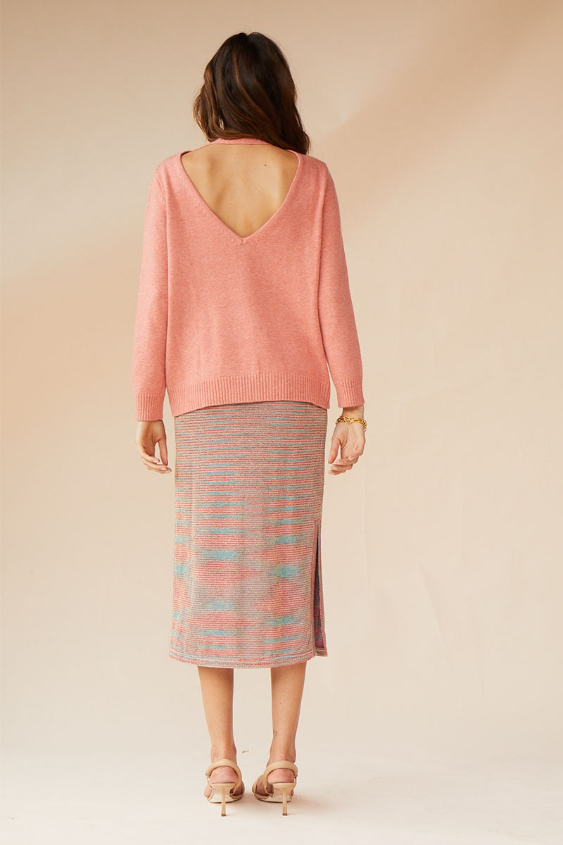 Elysian Collective Suboo Ella V Back Sweater Peach