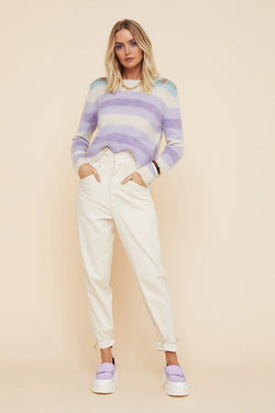 Elysian Collective Suboo Leandra Low V Back Oversized Knit Lilac Ombre