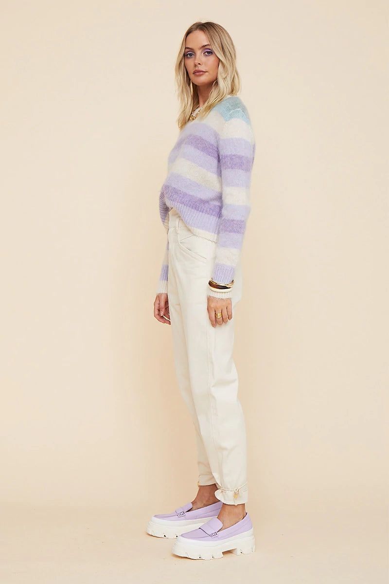 Elysian Collective Suboo Leandra Low V Back Oversized Knit Lilac Ombre