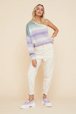 Elysian Collective Suboo Leandra One Shoulder Knit Lilac Ombre