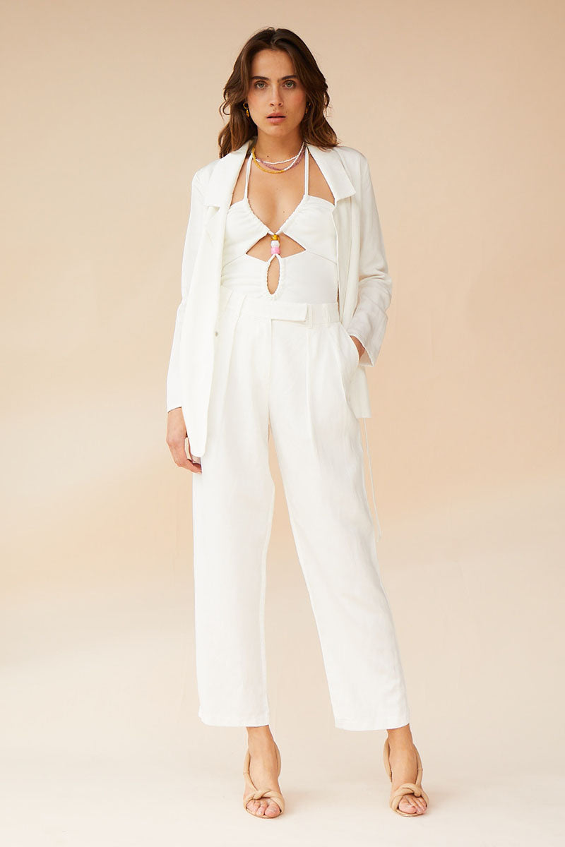 Elysian Collective Suboo Marlo Drapey Blazer Ivory