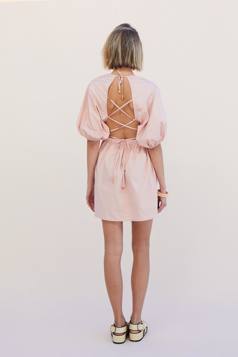 Elysian Collective Suboo Rossana Mini Backless Dress Nude Pink