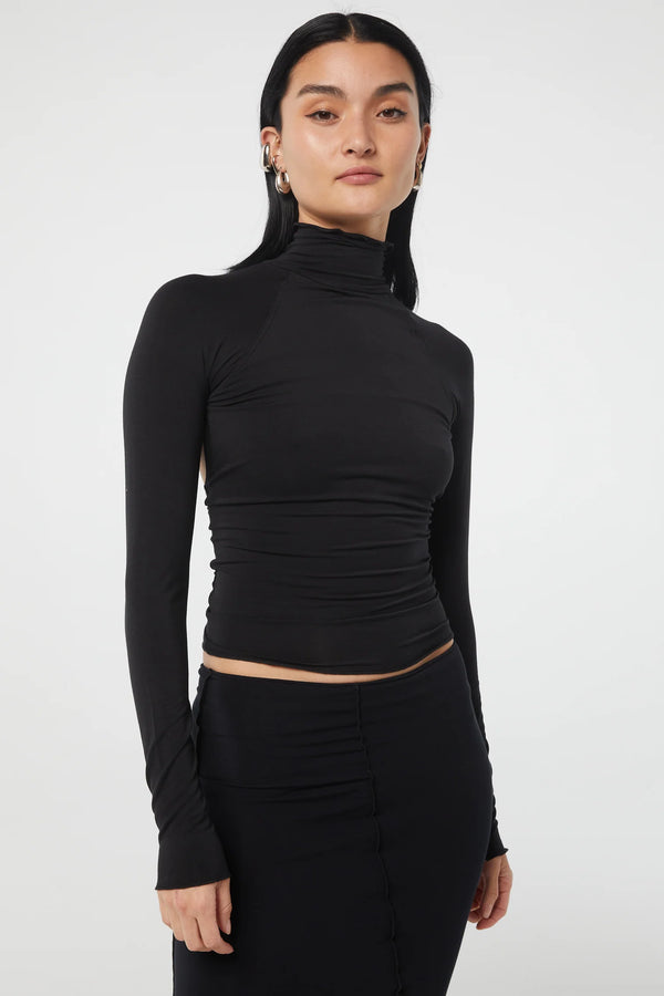 Elysian Collective The Line By K Margaux Turtleneck Top Black