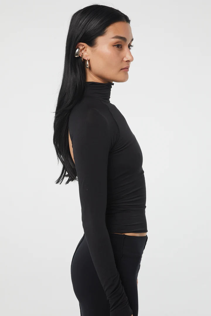 Elysian Collective The Line By K Margaux Turtleneck Top Black