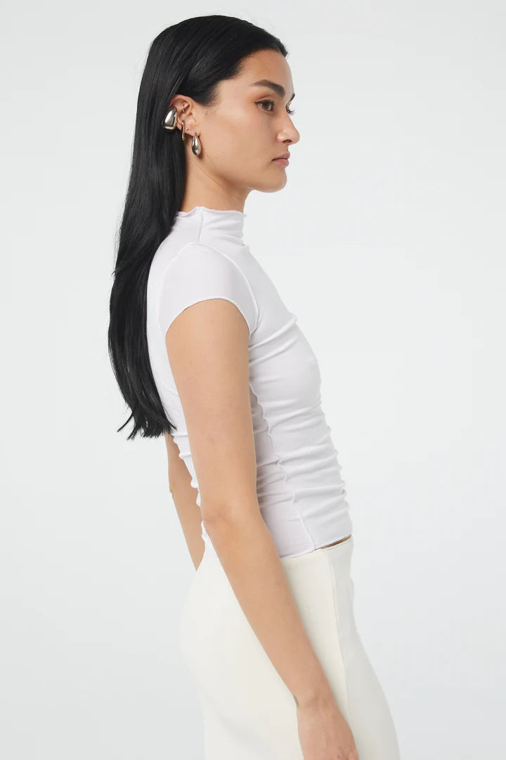 THE LINE BY K - Reese Mock Neck Top (Vanilla)