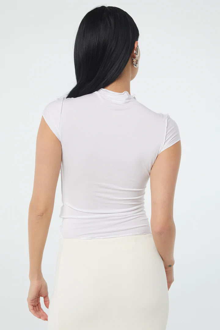 THE LINE BY K - Reese Mock Neck Top (Vanilla)