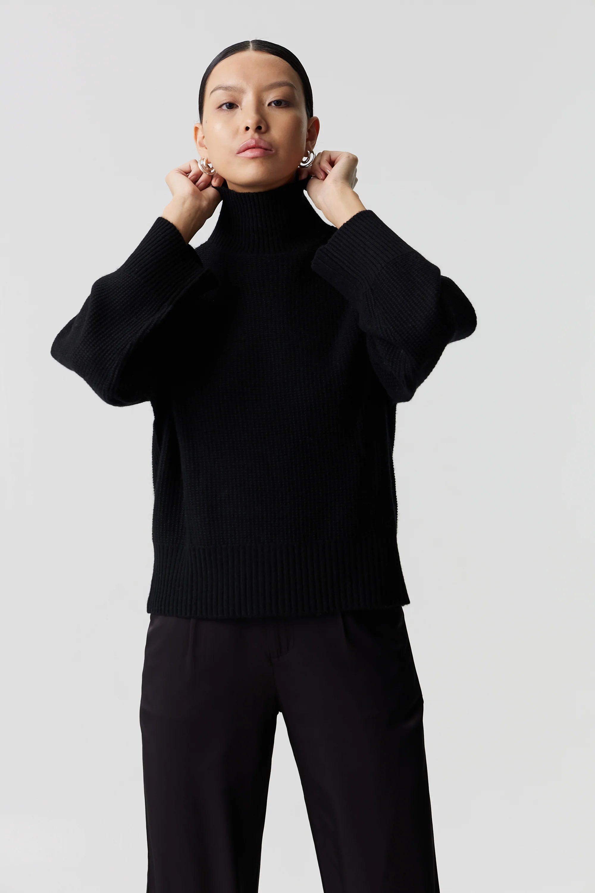 Elysian Collective Third Form Boucle Turtleneck Knit Black