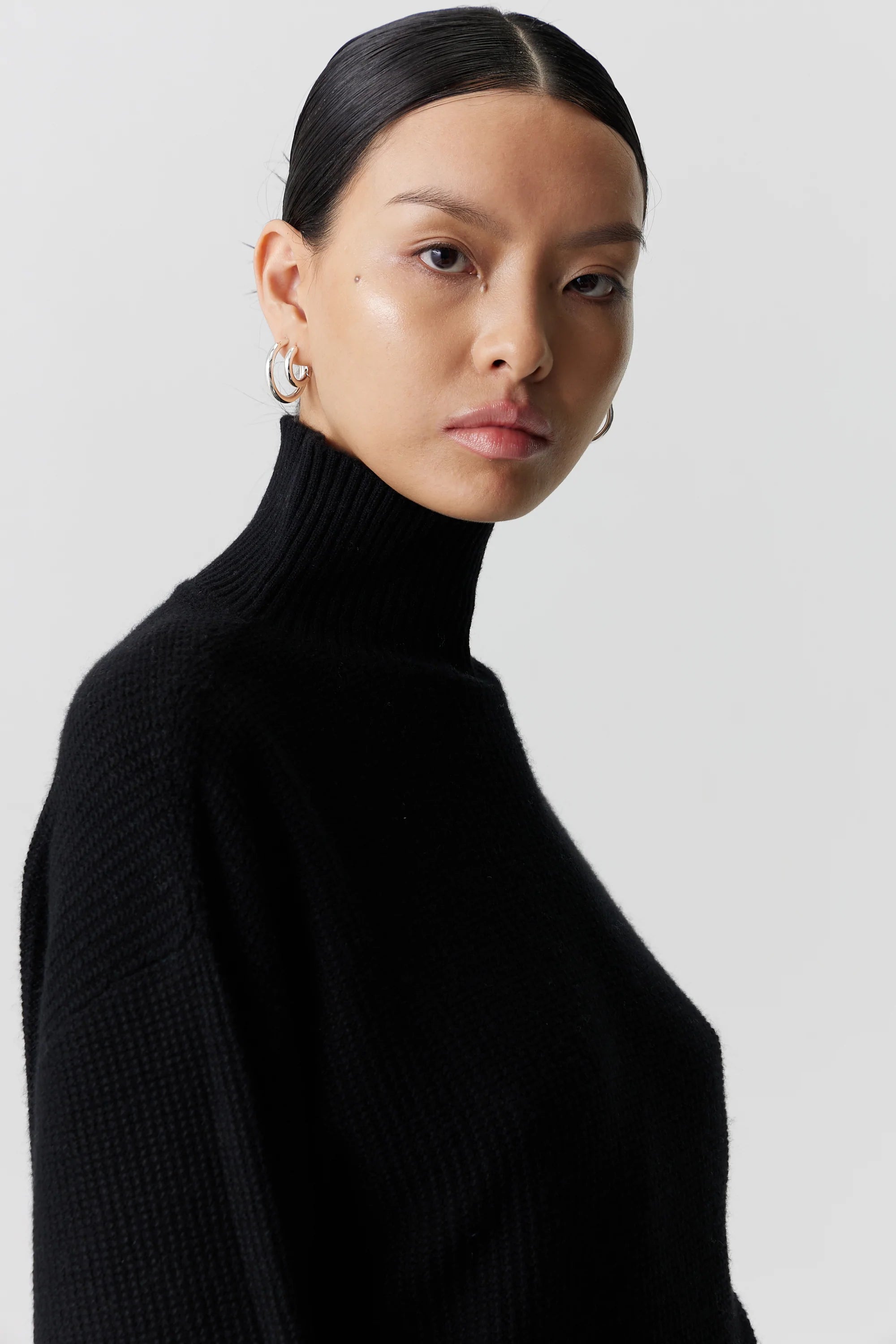 Elysian Collective Third Form Boucle Turtleneck Knit Black